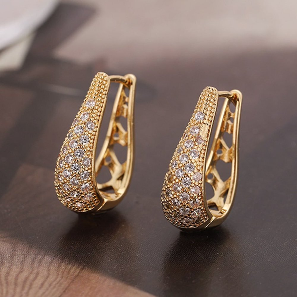 Hoop Earrings, Cubic Zirconia Minimalist Trendy Elegant Hoop Earrings